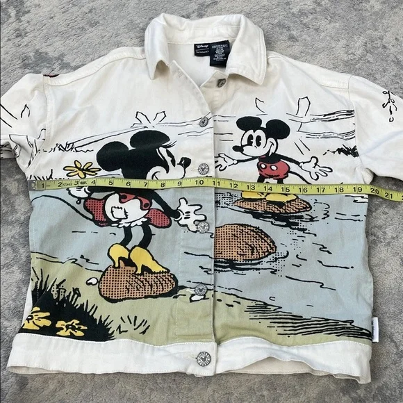 Disney Parks Rare Her Universe Mickey and Minnie Denim Jacket Sz XS - Picture 6 of 14
